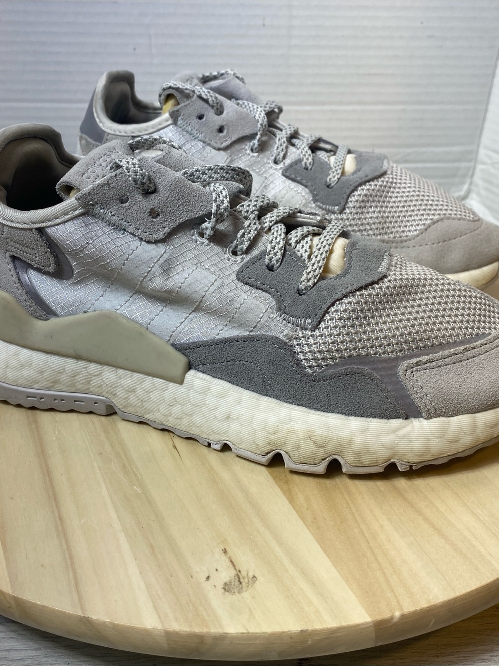 Adidas Womens Nite Jogger DA8692 Gray Running Shoes Sneakers Size 7
